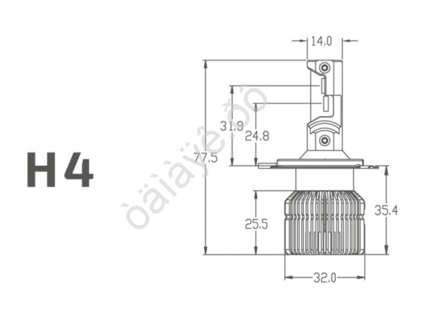 Светодиодные лампы MTF Light, серия RETROFIT LED, H4/H19, 30W, 2750lm, 3500K, кулер, к-кт.