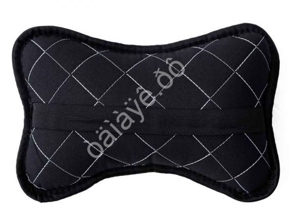 Подушка в авто из велюра, цвет черный/белый (2шт)