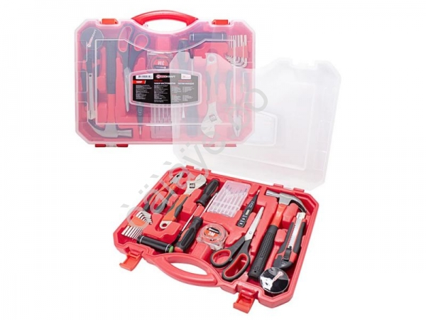 Набор инструментов 26пр.(шарнирно-губцевый,отвертки,молоток,рулетка,ножницы,фонарик) FORCEKRAFT