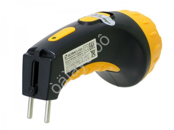 Фонарь аккум 220В, черный/желтый, 4 LED, SLA Ultraflash LED3804