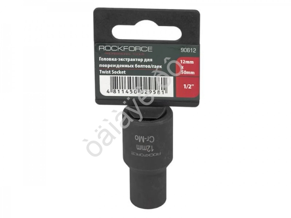 Головка-экстрактор для поврежденных болтов/гаек 12мм*50мм, 1/2" RockFORCE Головка-экстрактор для поврежденных болтов/гаек 12мм*50мм, 1/2" RockFORCE