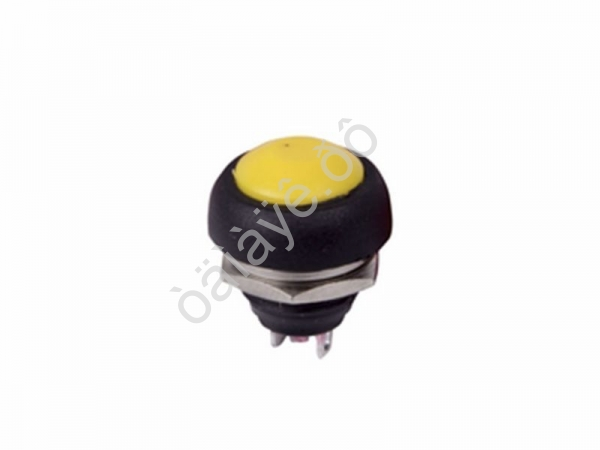 Кнопка 250v 1A(2c) ON-(OFF) без фиксации желтая Micro (PBS-33B)/10