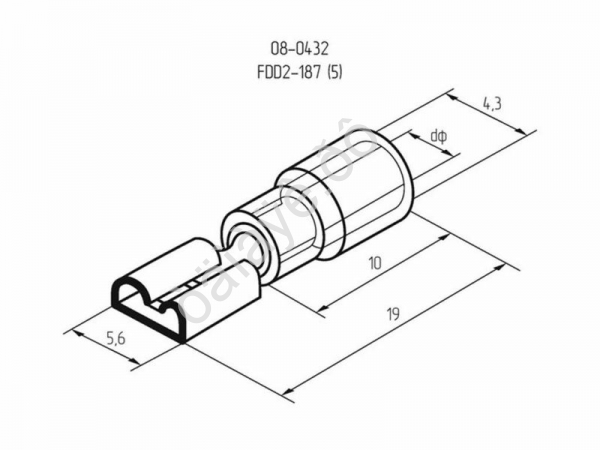 Клемма с изол. 5.6 (М) REXANT (100шт) VF2-187 Клемма с изол. 5.6 (М) REXANT (100шт) VF2-187