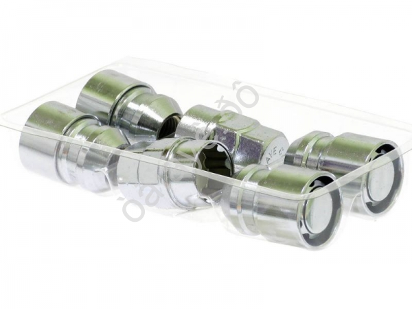 Гайки секретные М12*1,25*34мм, конус, хром, вращающееся кольцо, 2 кл. 19/21 Гайки секретные М12*1,25*34мм, конус, хром, вращающееся кольцо, 2 кл. 19/21