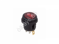 Выключатель клавишный круглый 250V 6А (3с) ON-OFF красный с подсветкой ВЛАГОЗАЩИТА REXANT