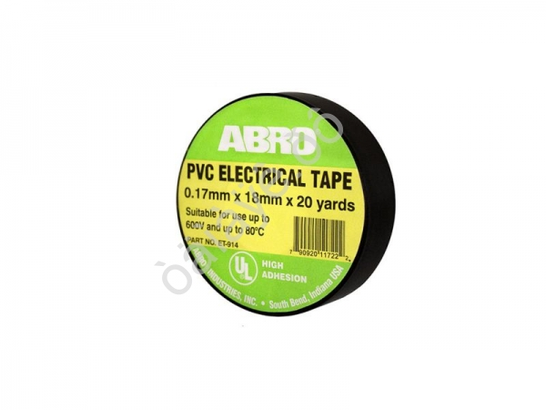 Изолента термостойкая черная ABRO ЕТ-914  /10