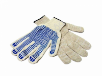 Перчатки х/б с ПВХ 10кл. 6-нитка белая /10/300