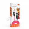 USB кабель Lightning, 1м, 2.4А, Быстрая зарядка, LED подсветка розовая, Заря BY