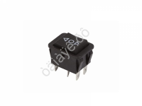 Переключатель клавишный 250V 15А (6с) (ON)-OFF-(ON) черный  с нейтралью  Б/Фикс  (RWB-508, SC-767)  REXANT