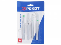 Набор пинцетов 4пр., нерж сталь, РОКОТ