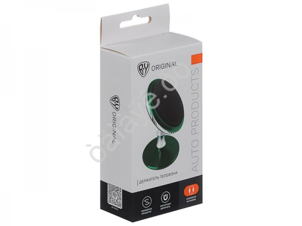 Держатель телефона магнитный на панель, металлический, круглый, зеленый BY