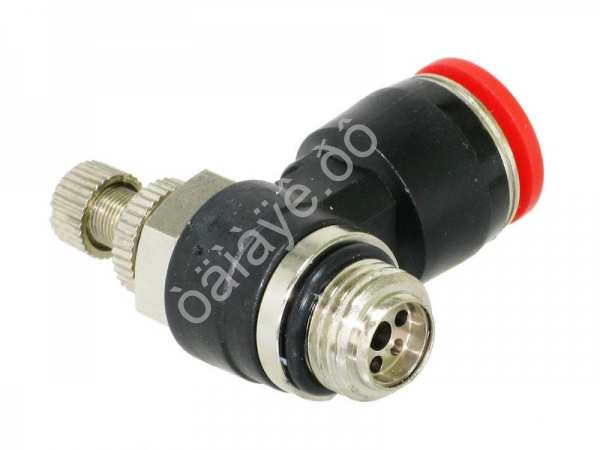 Фитинг цанговый регулятор расхода воздуха L-обр M5х6 наруж. резьба Фитинг цанговый регулятор расхода воздуха L-обр M5х6 наруж. резьба