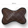 Подушка в авто из эко-кожи, цвет коричневый (2шт)