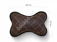 Подушка в авто из эко-кожи, цвет коричневый (2шт)