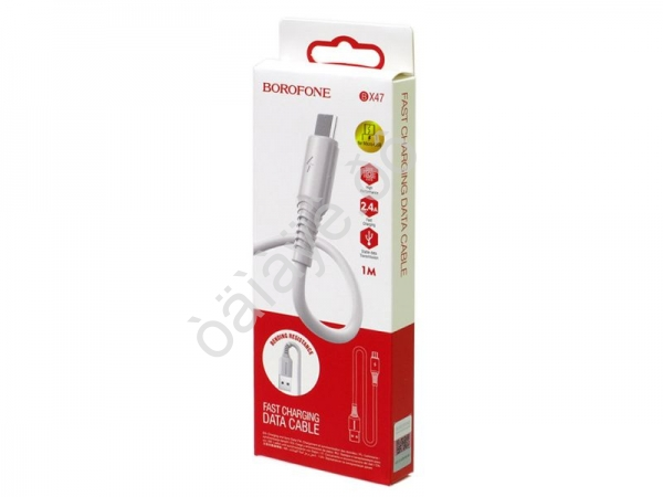 Дата-кабель универ. MicroUSB, 1м, 2,4А, Borofone BX47