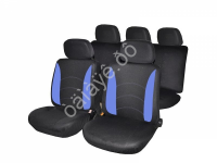 Чехлы на сиденья "NEW GALAXY" , 9пр. полиэстр, Гамма, черный/синий /1/2