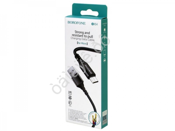Дата-кабель универ. MicroUSB, в оплетке, 1м, Borofone черный BX54