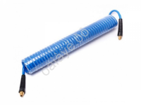 Шланг PU спиральный  6.5 х 10мм х 15м с резьбовыми наконечниками 1/4" (для воздуха) Partner