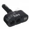 Разветвитель прикуривателя, 2 выхода +2 USB, 60 W, 2.1А, 12/24В,  пластик NG