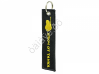 Брелок из ткани "КЛЮЧ ОТ ТАНКА" с вышивкой 3х13 см