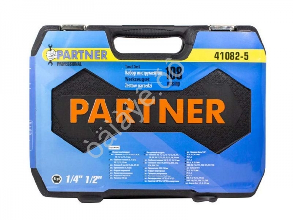 Набор инструмента 108пр.1/4"1/2" (6-гран)(4-32мм) Partner Набор инструмента 108пр.1/4"1/2" (6-гран)(4-32мм) Partner