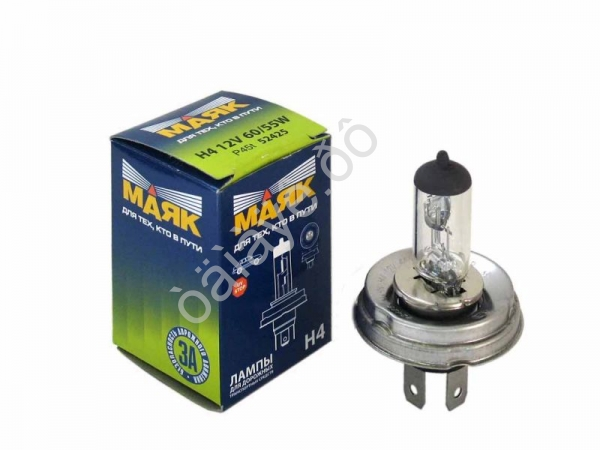 Лампа МАЯК H4 12V60/55W P45t (мин.уп.10шт) 10/400 Лампа МАЯК H4 12V60/55W P45t (мин.уп.10шт) 10/400