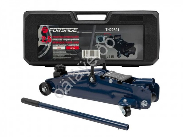 Домкрат подкатной гидравлический 2.5т (h min 135мм, h max 387мм) в кейсе Forsage