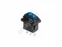Выключатель клавишный 250V 6А (3с) ON-OFF синий  с подсветкой  Mini ВЛАГОЗАЩИТА REXANT