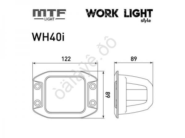 Прожектор светодиодный MTF Light серия STYLE 12-36V, 40W, 3000lm, ECE R10, квадрат, встр-мый, шт.