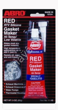 Герметик силиконовый "ABRO" 85гр.красный/12