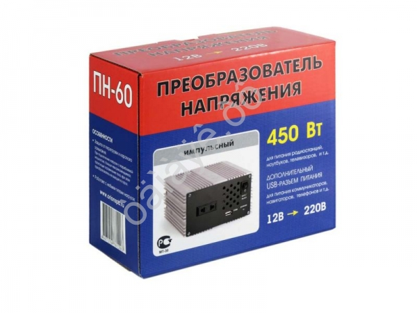 Преобр-ль напр. Орион ПН-60 12-220В, 450Вт, USB