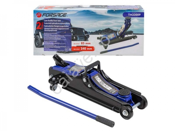 Домкрат подкатной гидравлический 2т низкопрофильный (h min 85мм, h max 340мм) Forsage