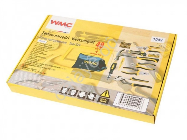 Набор инструмента шарнирно-губцевого и бит 49 пр., в сумке WMC TOOLS