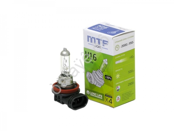Лампа MTF H16 12V 19W LONG LIFE x4