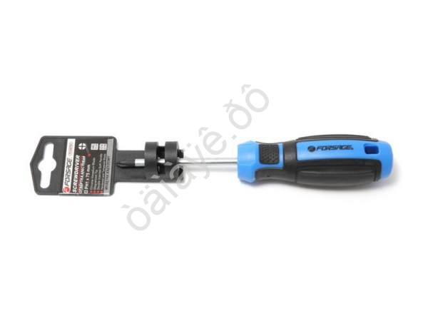 Отвертка крестовая магнитная PH1х75мм, на пластиковом держателе Forsage