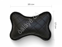 Подушка в авто из эко-кожи, цвет черный/черный (2шт)