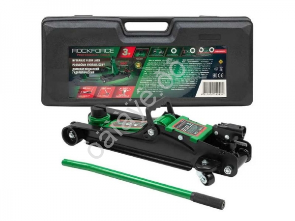 Домкрат подкатной гидравлический 3т (h min 85мм, h max 380мм) в кейсе RockFORCE