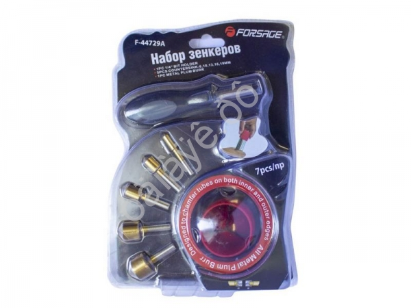 Набор зенкеров с держателем,7пр. (6,10,13,16,19мм),в блистере Forsage