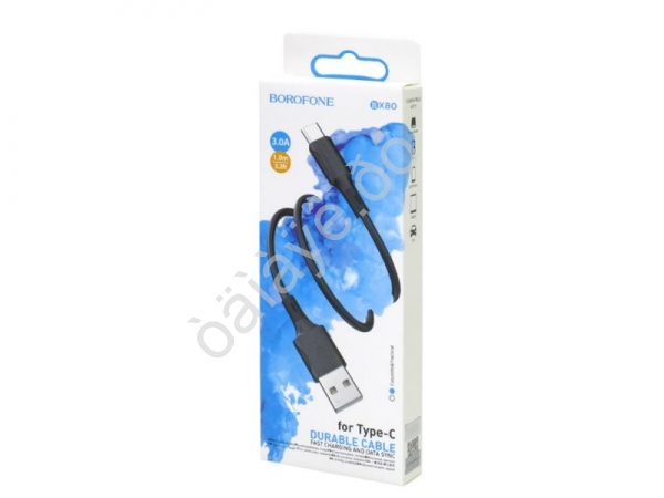 Дата-кабель универ. USB--Type-C, 1м, 3А, Borofone черный BX80 Дата-кабель универ. USB--Type-C, 1м, 3А, Borofone черный BX80