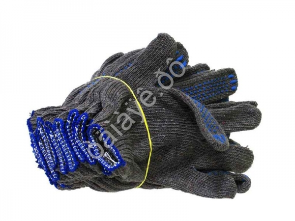 Перчатки х/б с ПВХ  7,5кл. 4-х нитка серые /10/300/400