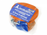 Трос буксировочный лента МАЯКАВТО™   15т, 6м, шириной 70мм с скобами 1/6/8