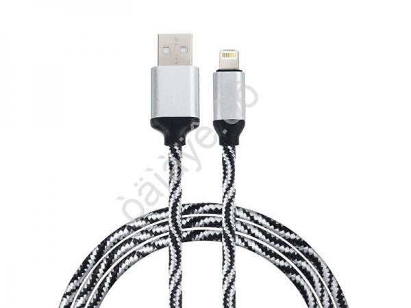 USB кабель Lightning 1м, 1.5А ткан. оплетка FORZA