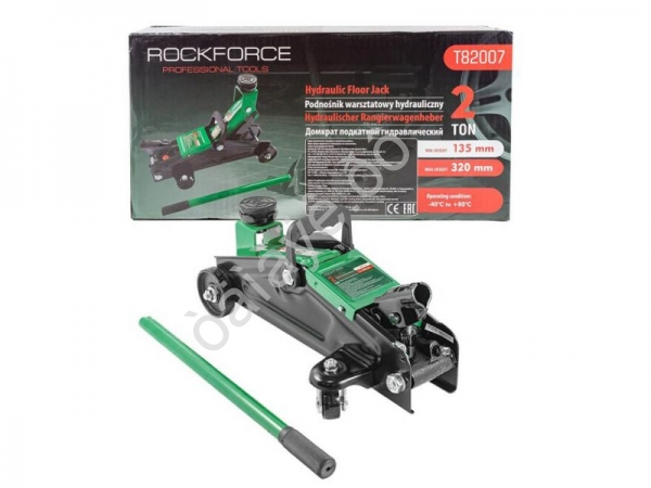 Домкрат подкатной гидравлический 2т (h min 135мм, h max 320мм) RockFORCE