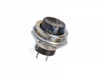 Кнопка 220v 2A (2c) (ON)-OFF Ф16,2 металл черная 1/10