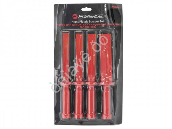 Набор приспособлений для демонтажа внутренней обшивки салона 4пр., в блистере Forsage Набор приспособлений для демонтажа внутренней обшивки салона 4пр., в блистере Forsage