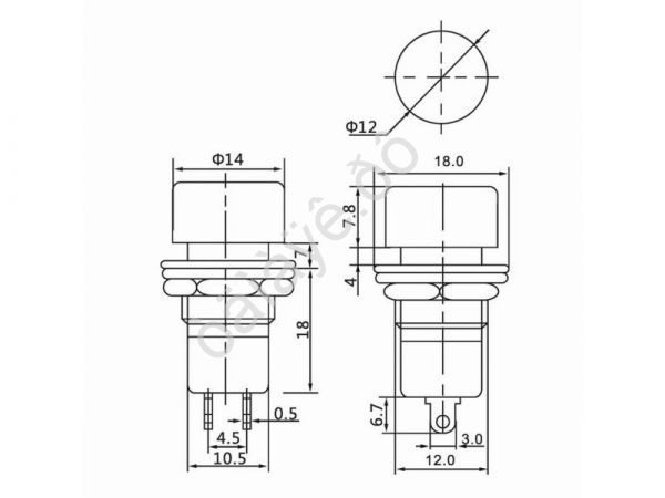 Выключатель-кнопка 250V 1А (2с) ON-OFF красная (PBS-16А) REXANT Выключатель-кнопка 250V 1А (2с) ON-OFF красная (PBS-16А) REXANT