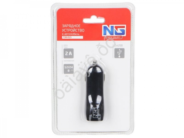 АЗУ в прикуриватель 2xUSB, 2A, 12/24В пластик /1/10/50/200 АЗУ в прикуриватель 2xUSB, 2A, 12/24В пластик /1/10/50/200