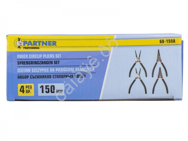 Набор съемников стопорных колец, 4пр. (L-150мм), на полотне Partner