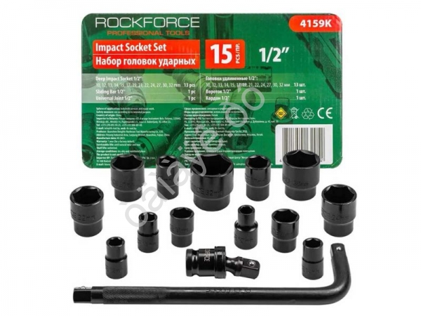 Набор головок ударных 15пр. 1/2" (6-гр.) ROCKFORCE (4159K) /1/10 Набор головок ударных 15пр. 1/2" (6-гр.) ROCKFORCE (4159K) /1/10