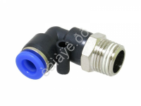 Фитинг пластик PU угловой 1/4 х 6 mm наруж. резьба